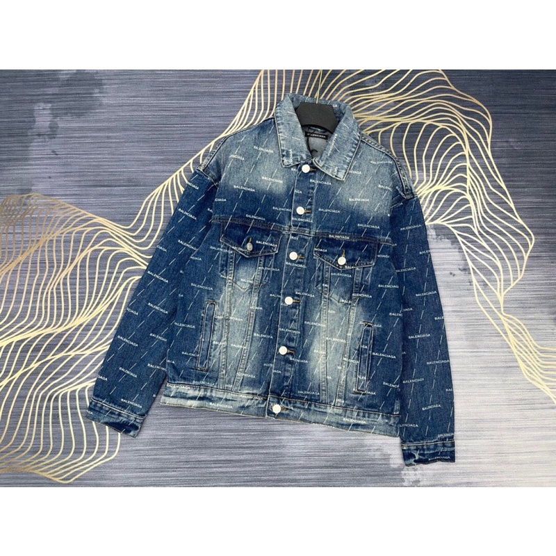 Áo khoác denim, jacket jeans BalenC* hình logo cao cấp