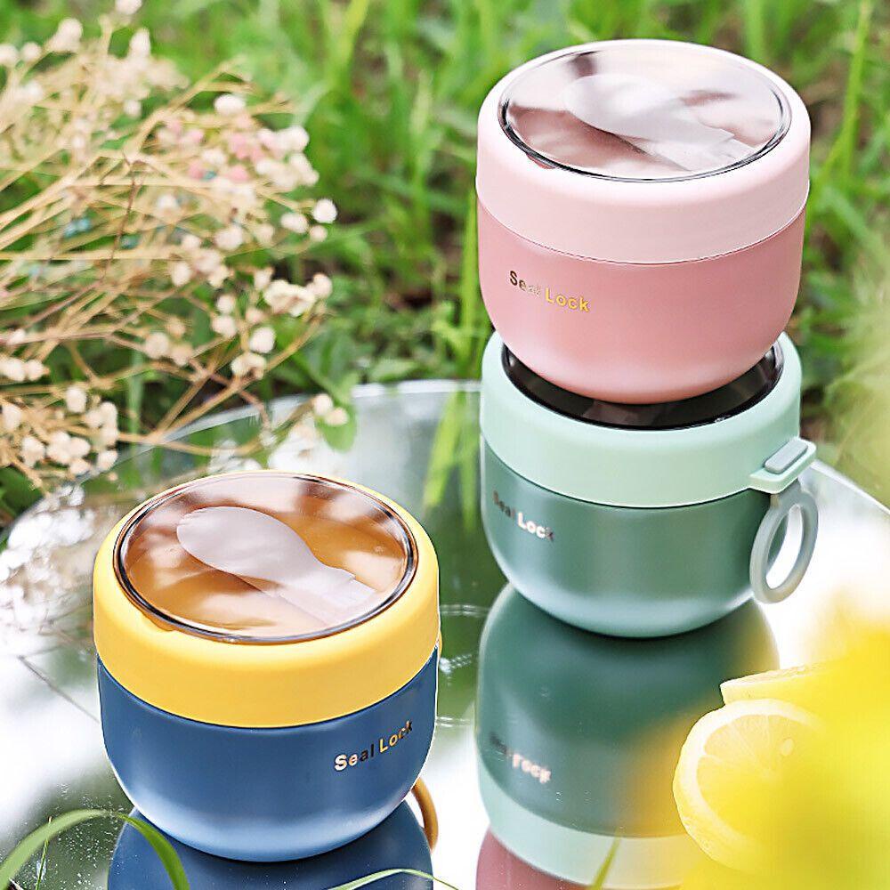 PISTA Hộp Đựng Cơm Trưa Giữ Nhiệt 600ML Kèm Muỗng Tiện Lợi