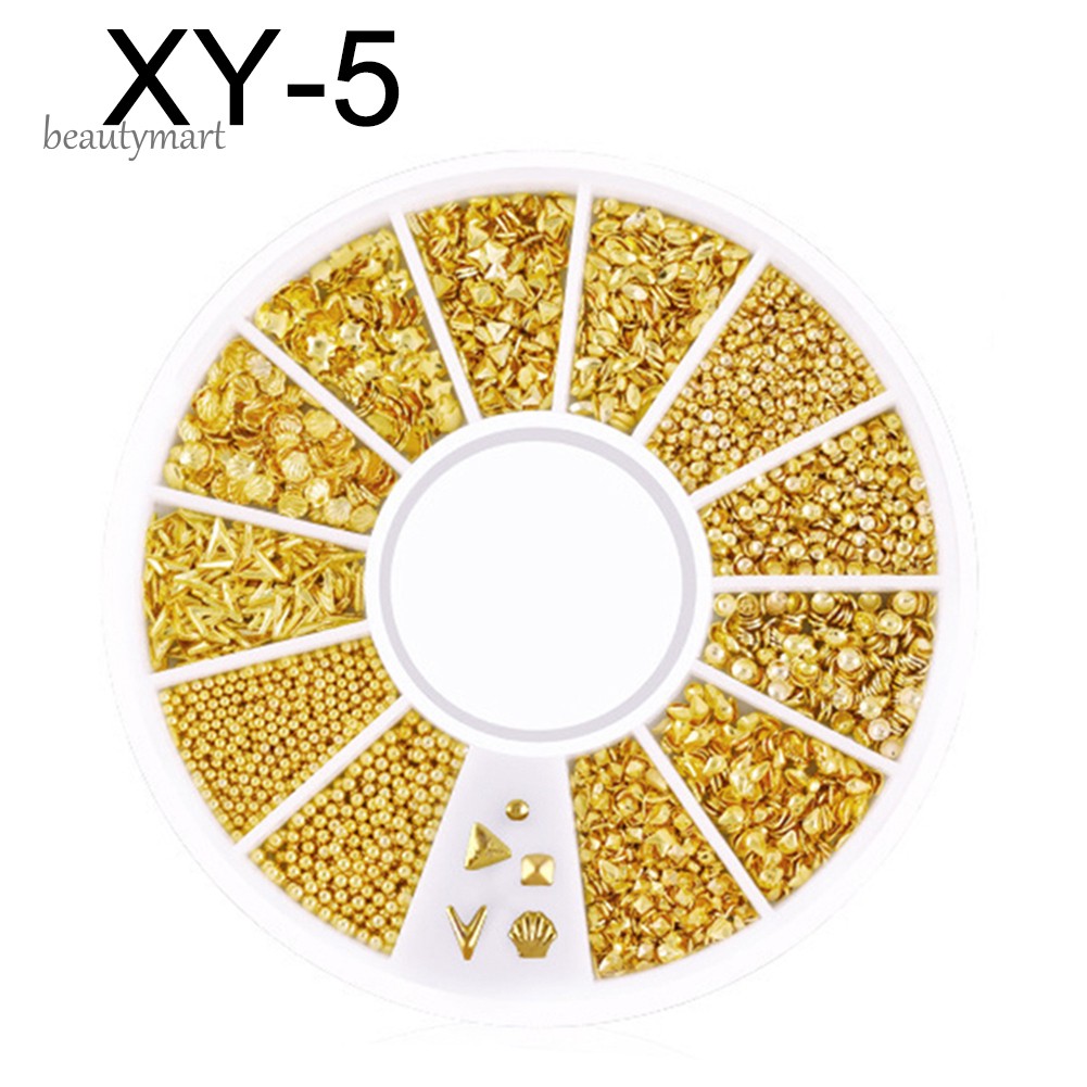 [Hàng mới về] Phụ kiện kim loại hình trăng/sao/trái tim/đinh tán 3D chuyên dụng trang trí móng