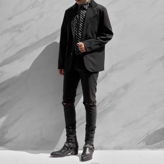 Maze skinny jean - quần jean đen rách gối