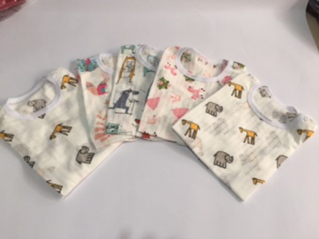 Sét 5 bộ cottong giấy trẻ em cài vai