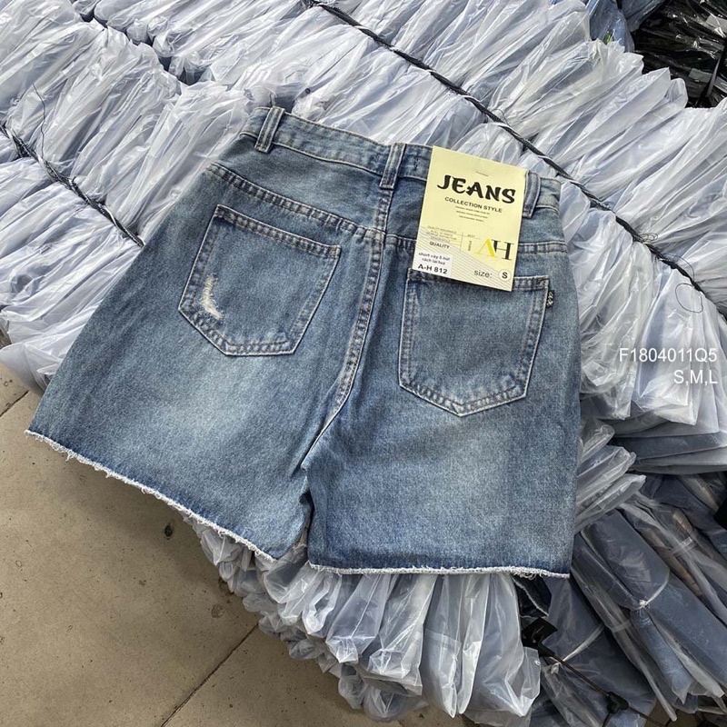 Quần váy jeans 5 nút rách