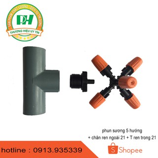 Combo 5 béc phun sương 5 hướng T 21