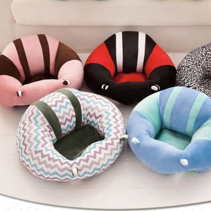Ghế tập ngồi, ăn dặm hình thú nhồi bông cho bé, trẻ em sơ sinh cao cấp siêu cute nhiều màu được chọn mẫu (có bông sẵn)