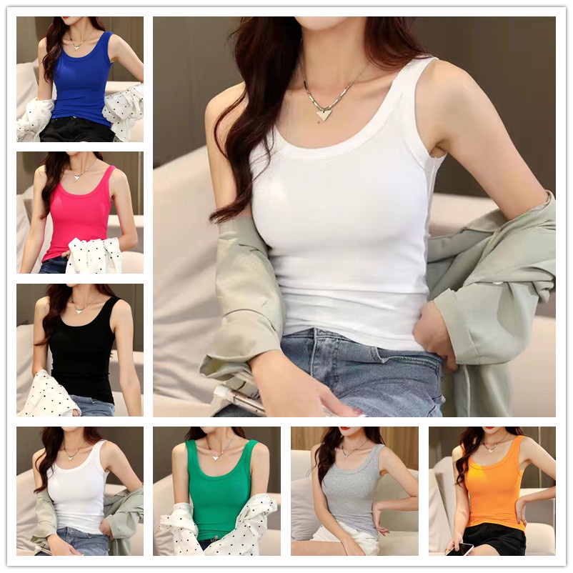 [LF.VN] Áo Hai Dây Bằng Cotton Co Giãn Độ Đàn Hồi Cao Cho Tất Cả Bốn Mùa Dành Cho Bạn Nữ