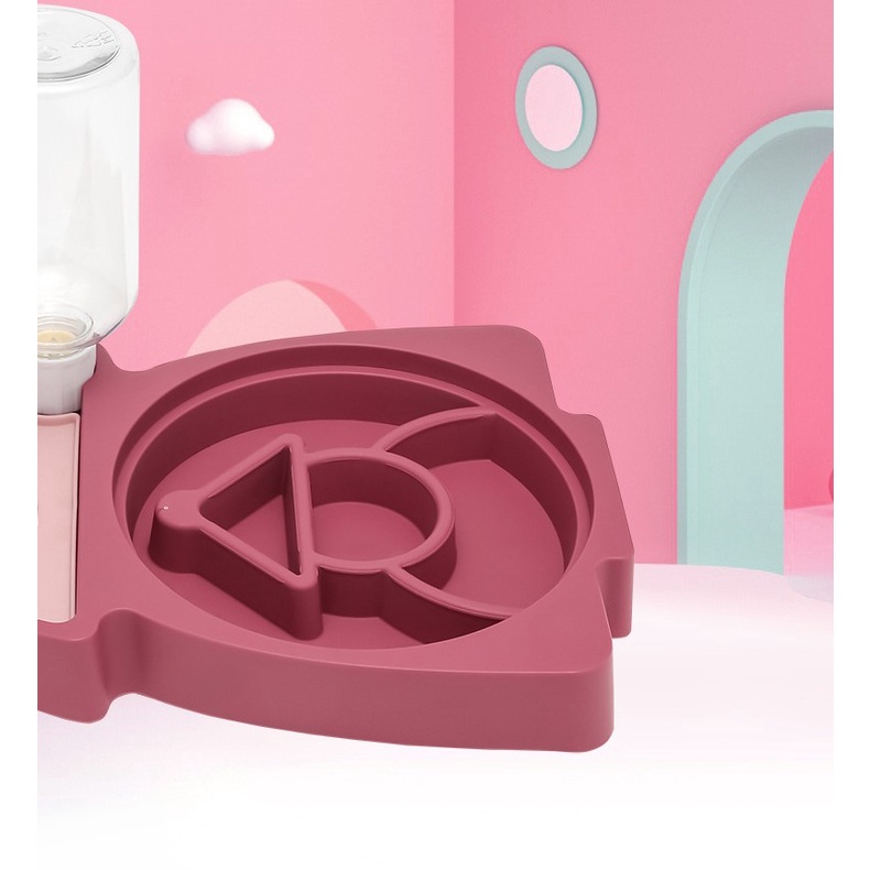 chén chống nghẹn kèm bình nước dành cho chó mèo