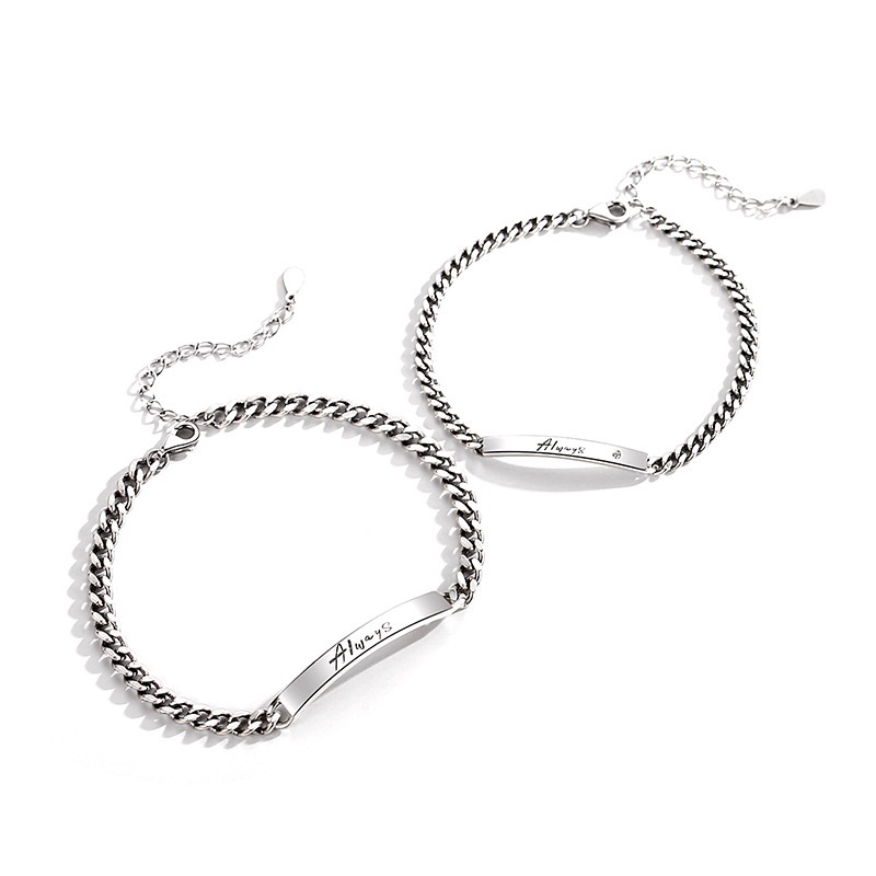 Vòng Tay Dây Xích Dày Phong Cách Hip Hop Cho Cặp Đôi