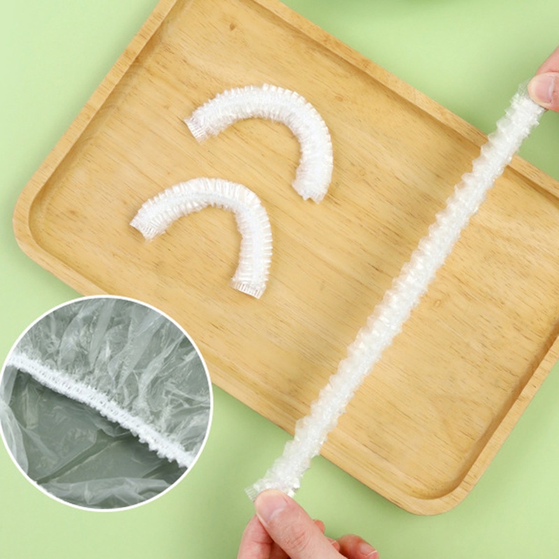 Set 100 nắp đậy đàn hồi bảo quản thực phẩm trong tủ lạnh/ nhà bếp dùng một lần