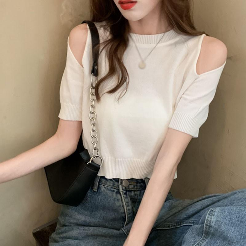 Áo Thun Nữ Ngắn Tay Trễ Vai Thời Trang