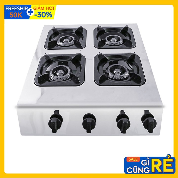 Bếp gas 4 họng vuông, bếp ga 4 lò làm mỳ cay, bánh xèo, cơm niêu