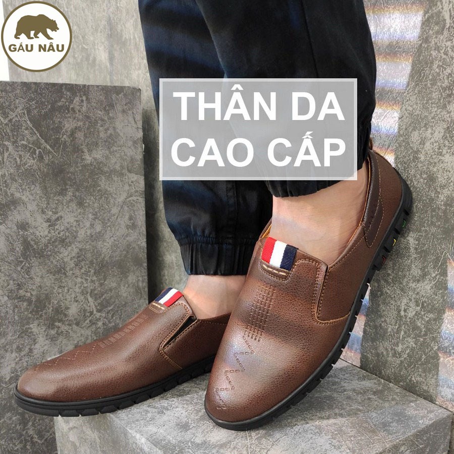 Giày lười nam màu nâu chất lượng cao GN485 Gấu Nâu | BigBuy360 - bigbuy360.vn