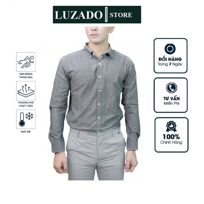 Áo sơ mi nam - Sơ mi nam tay dài công sở kiểu hàn quốc chất oxford gấp hộp hàng hiệu Cotton cao cấp thời trang LUZADO