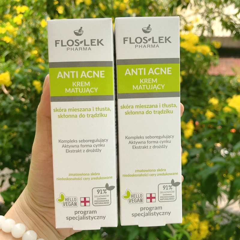 Kem kiểm soát dầu và điều tiết nhờn Floslek Anti Acne Mattifying Cream 50ml