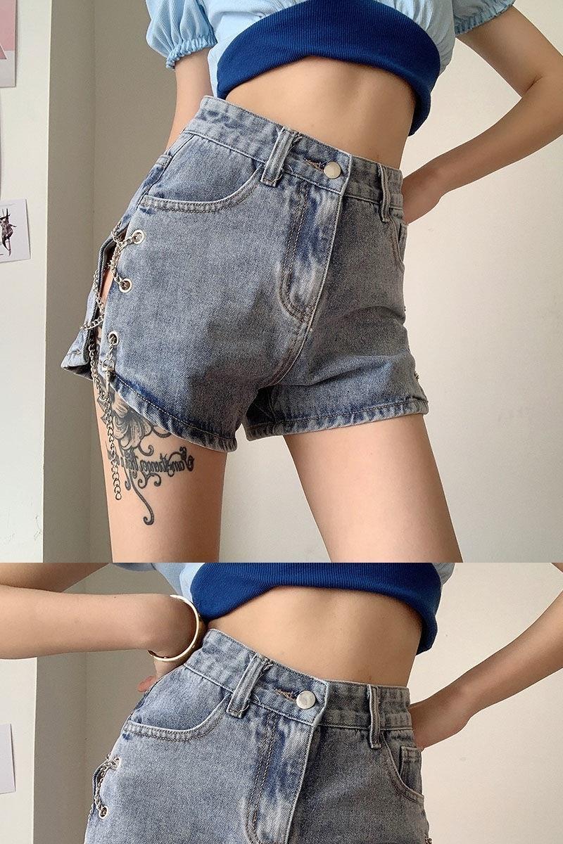 quần ngắn dành cho nữ Jeans Denim Lưng Cao Thời Trang Châu Âu