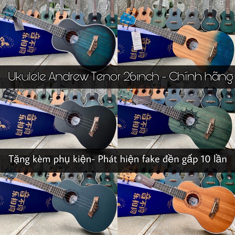 Đàn Ukulele Tenor 26inch chính hãng ANDREW - tặng đầy đủ phụ kiện