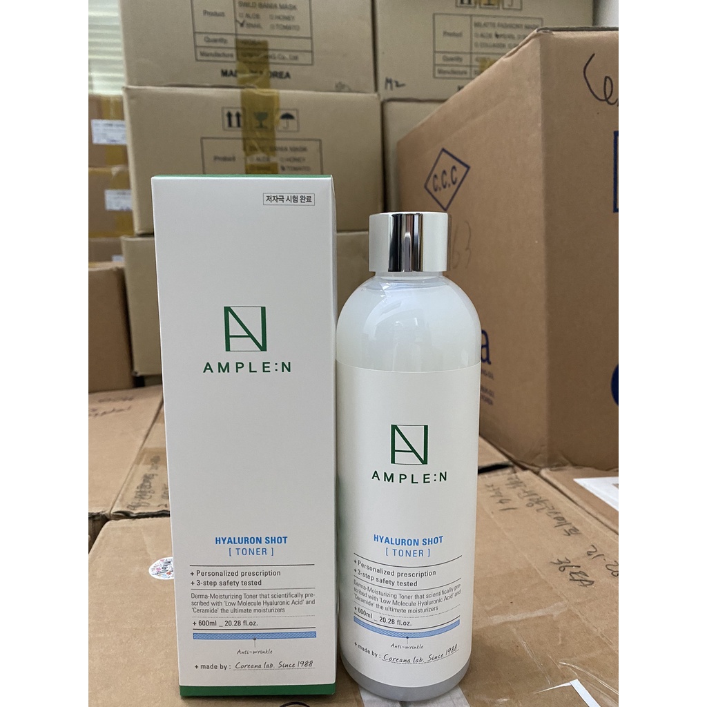 Nước Hoa Hồng Cấp Ẩm Chuyên Sâu Ample:N Hyaluron Shot Toner Big 600ml