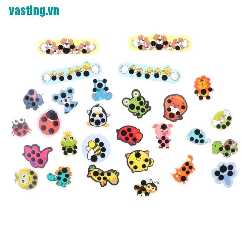 V☆Set 4 Miếng Dán Nhiệt Kế Đo Nhiệt Độ Cơ Thể An Toàn Cho Bé
