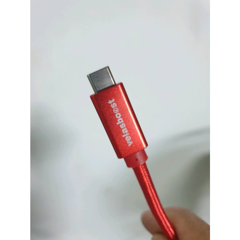 Dây cáp sạc C to C Velasboost  100w, 20Gbps, hỗ trợ xuất hình 4k/60hz, dài 1,8m, bọc dù bảo hành 2 năm