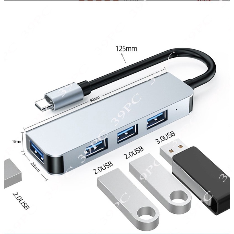 Hub Chuyển Đổi Type C sang 4 cổng USB / Usb to 4 cổng Usb / Hub Usb 4 Port