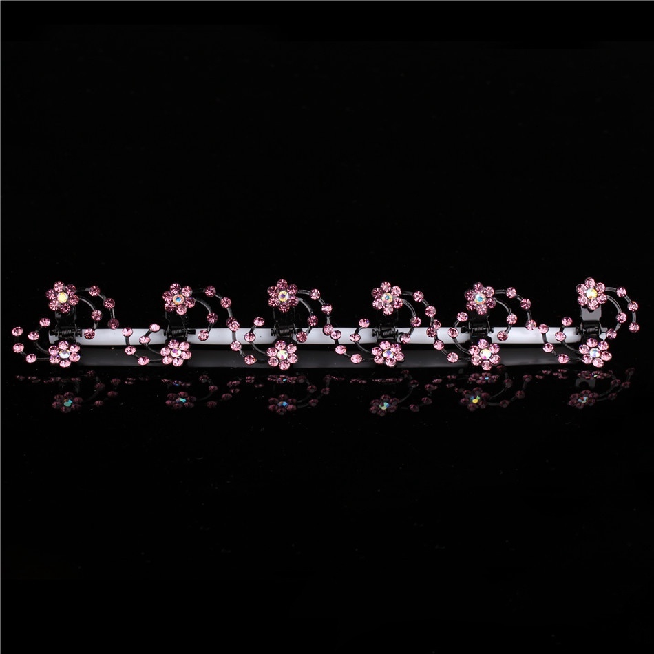 Bộ 6 kẹp tóc càng cua HAIMEIKANG thiết kế mặt bông hoa đính đá xinh xắn thời trang dành cho nữ