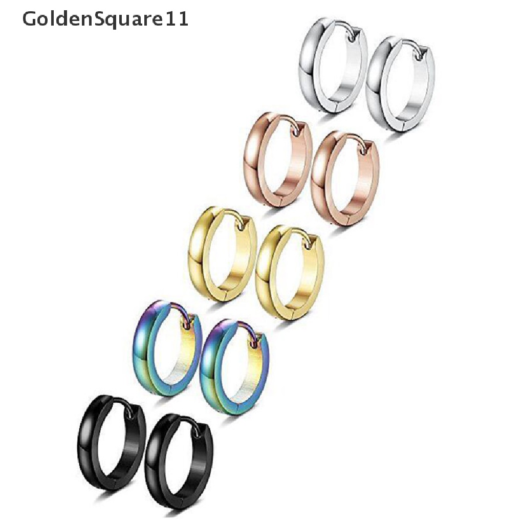 Bông Tai Dạng Kẹp Bằng Thép Không Gỉ Phong Cách Punk Goldsquare11