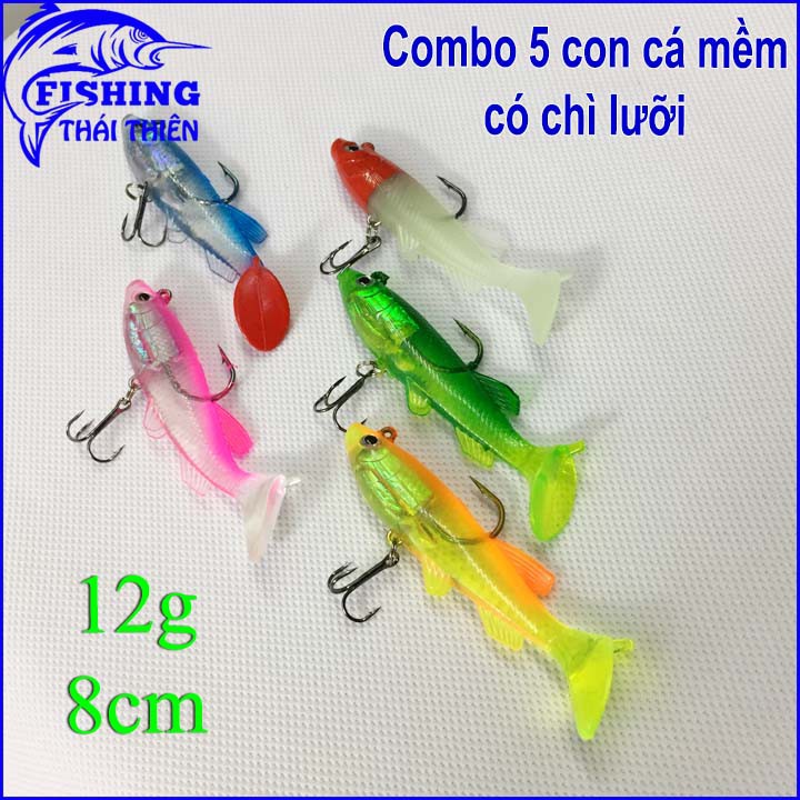 Mồi Giả Cá Giả Loại Mềm Lure Lóc Chẽm 12g 8cm