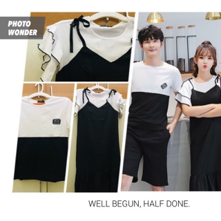 Có sẵn Set đồ đôi áo nam váy nữ maxi