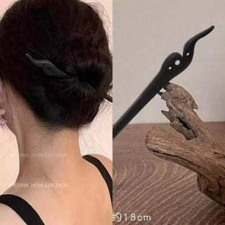 Trâm Cài Tóc cổ phong thân gỗ mun đen 18cm
