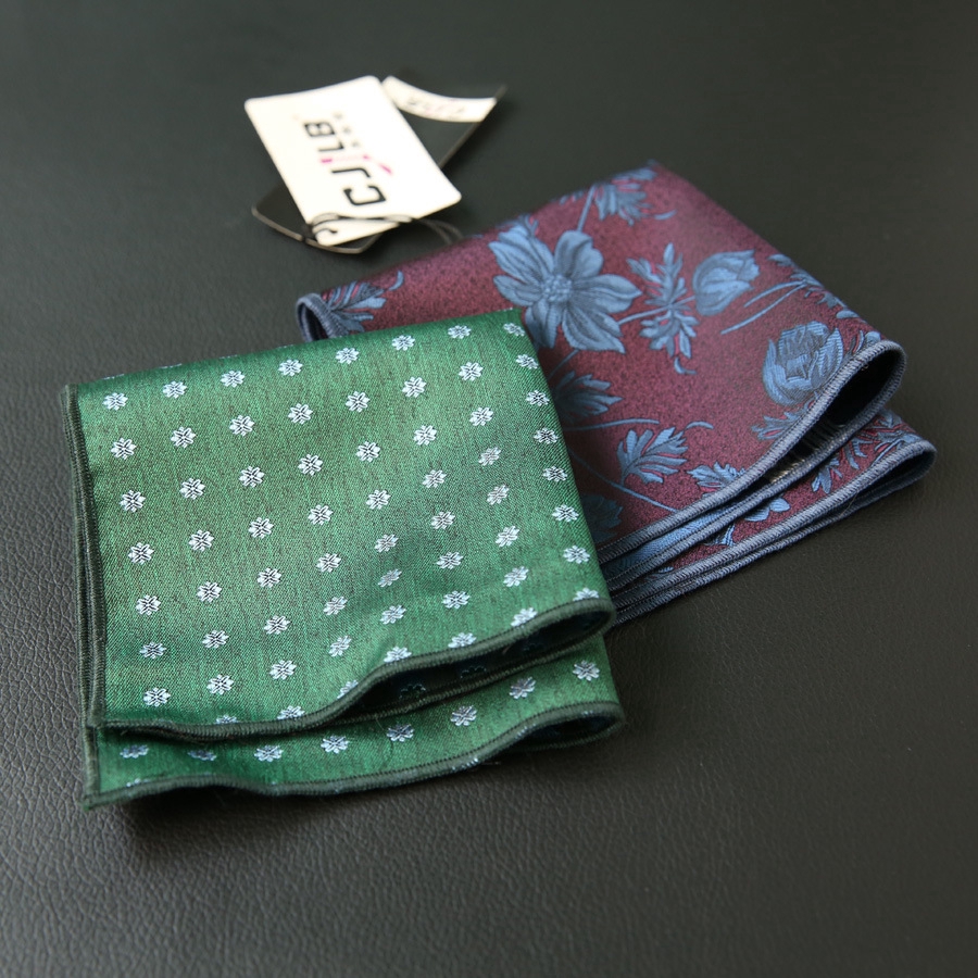 Khăn tay EFAN vải polyester hình vuông 24*24cm họa tiết hoa vintage bỏ túi