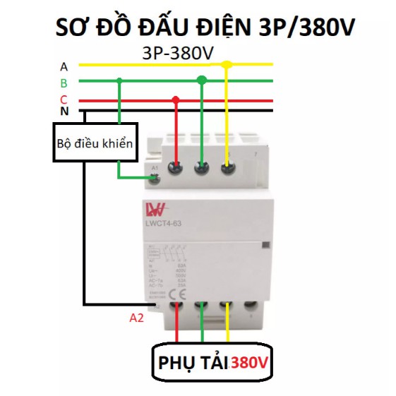 Khởi động từ 3P 25A/32A/63A 380v, contactor 3 pha chuyên dùng công trình, bền tốt, giá hợp lý