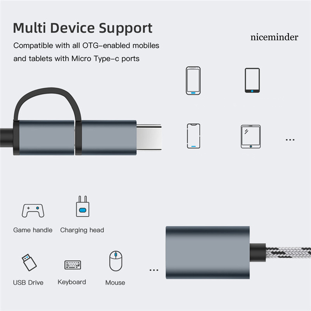 Dây Cáp Sạc NM Cổng Usb Type - 2 Trong 1 OTG Cho Tay Cầm Chơi Game Android