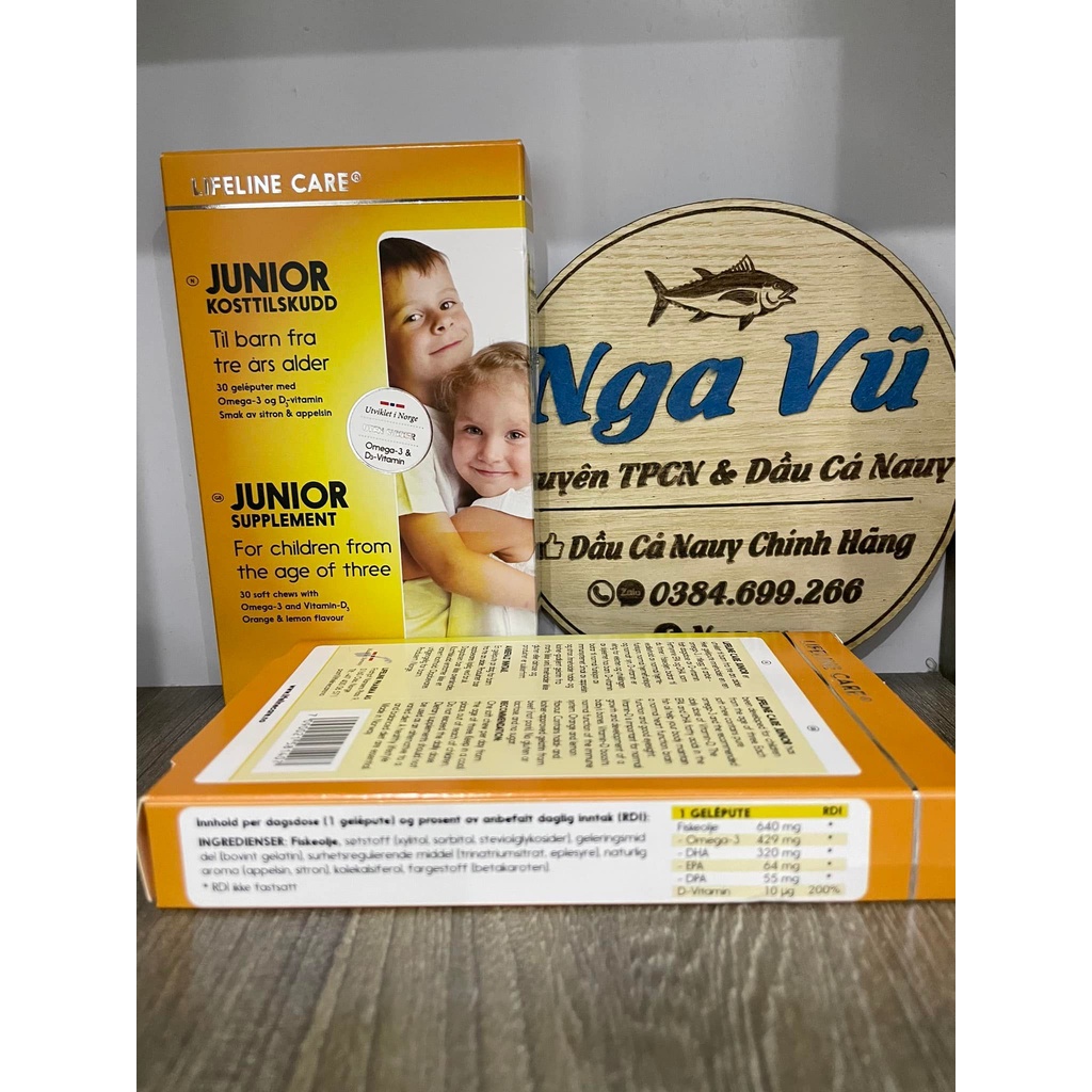 Thạch dầu cá kim cương Omega 3, vitamin D LIFELINE CARE cho bé 3 tuổi - Nội địa Na Uy hộp 30 viên