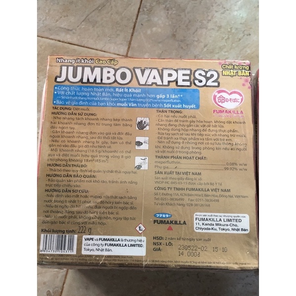 Nhan muổi ít khói cao cấp JUMBO VAPE