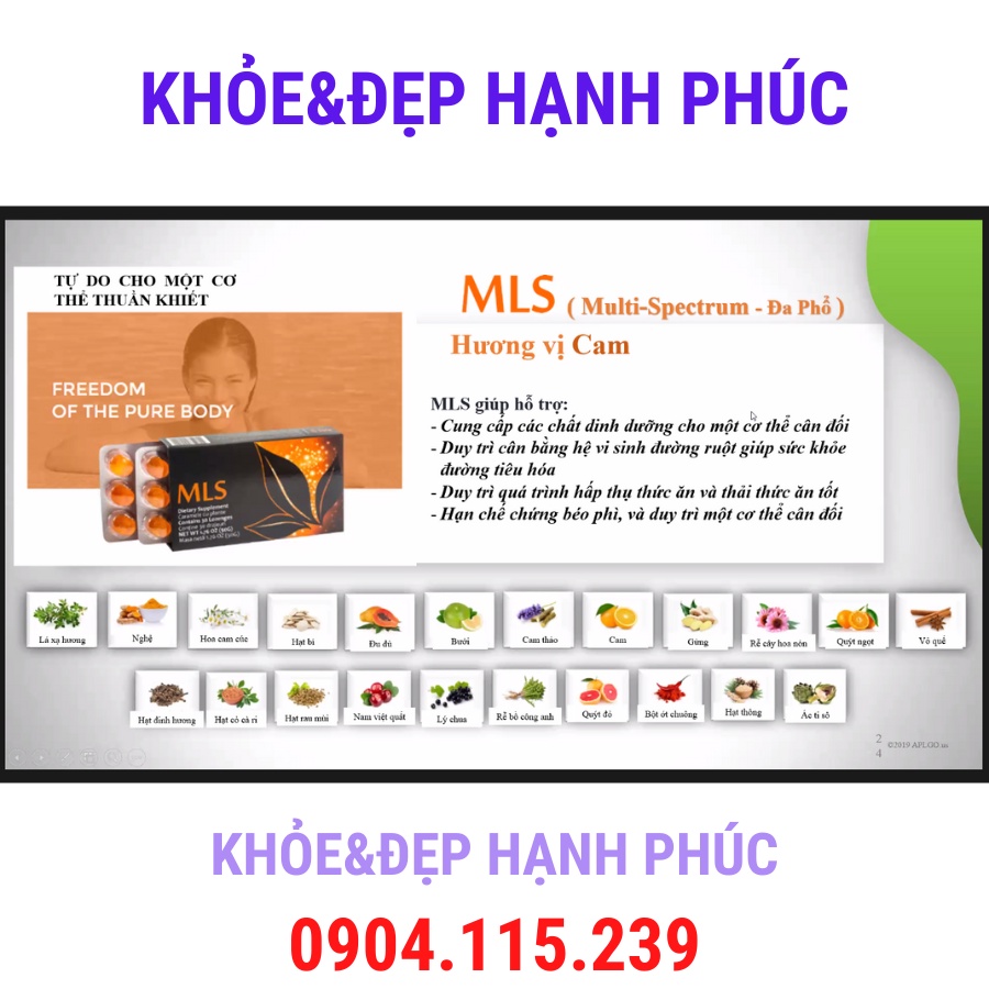 Viêm ngậm giảm cân APLGO - MLS – 30 viên/hộp
