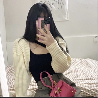 [SẴN]  áo khoác len croptop (KÈM ẢNH THẬT)