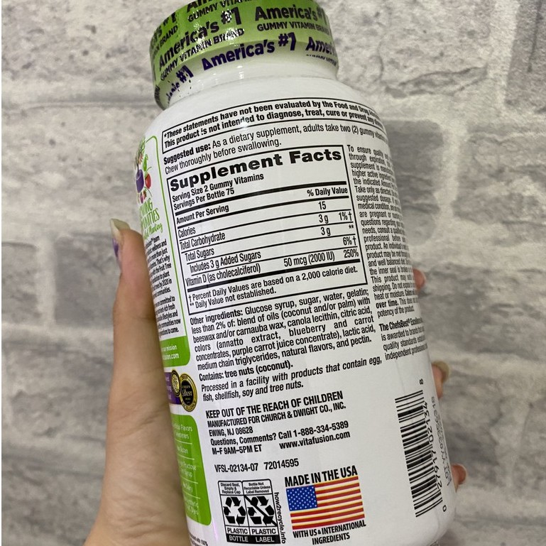 VITAFUSION VITAMIN D3 2000IU - KẸO DẺO HỖ TRỢ TĂNG CƯỜNG HỆ MIỄN DỊCH, CHẮC KHỎE XƯƠNG KHỚP (150 VIÊN) | Thế Giới Skin Care