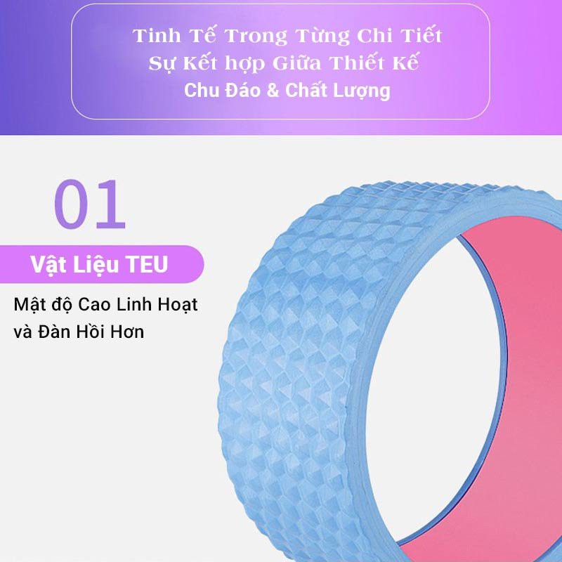 Vòng Yoga 14cm Gai Massage Khung Vòng ABS bản rộng 14cm trọng lượng 1.5kg Chịu Lực Cao