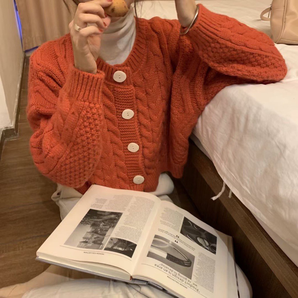 Áo Khoác Cardigan Dệt Kim Dáng Rộng Kiểu Hàn Quốc Thời Trang Thu Đông Cho Nữ 2021 | BigBuy360 - bigbuy360.vn