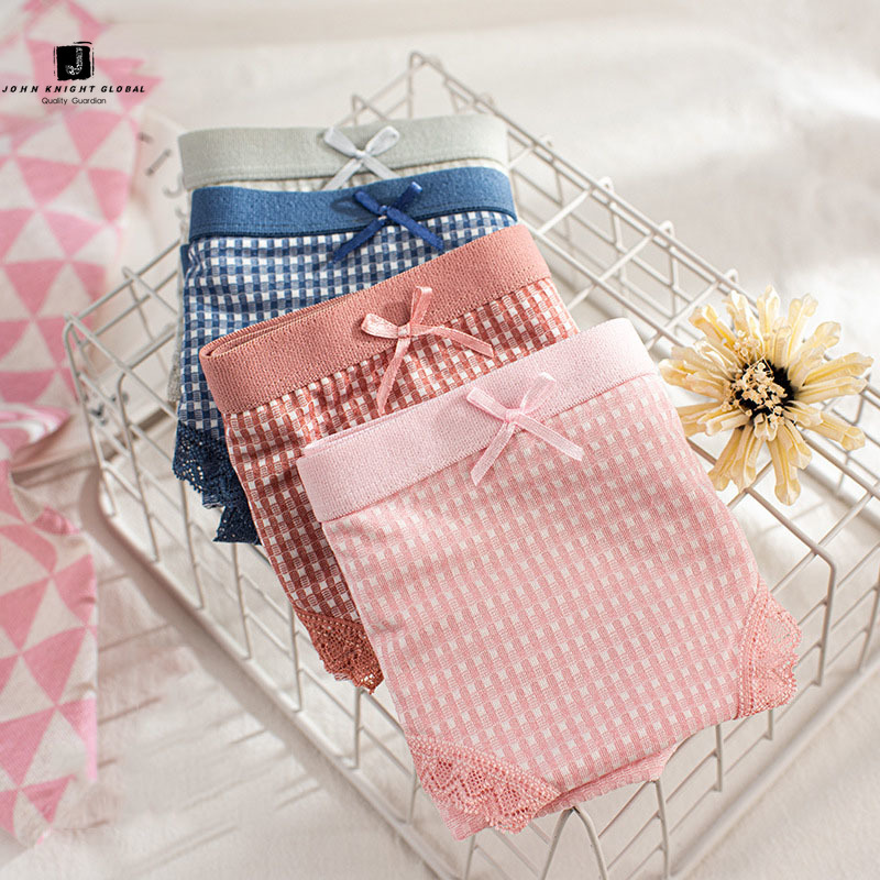 Quần lót cotton sọc ca-rô xinh xắn dành cho nữ