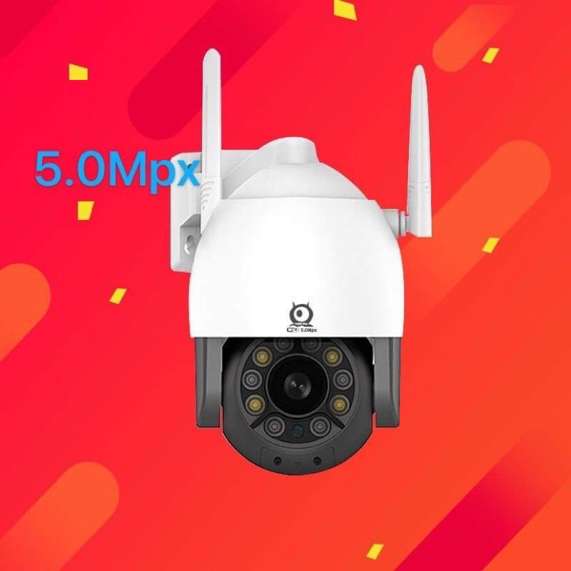 Camera 5.0mpx Xoay 360 chống nước quay đêm có màu V380 PTZ