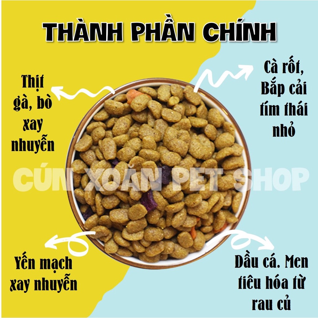 Thức ăn hạt cho chó Hipipet Masti rau củ quả hạt mềm bảo vệ tiêu hóa dành cho mọi lứa tuổi - 500gr