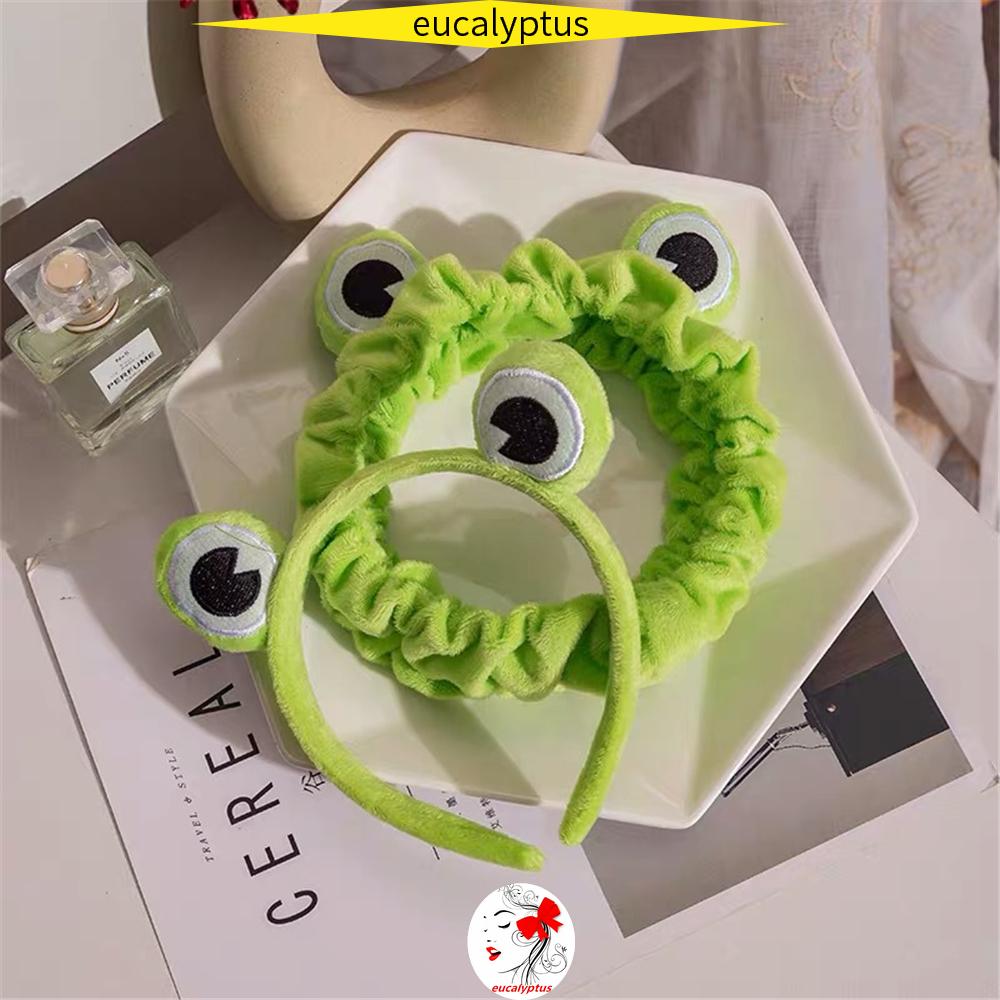 Băng Đô Vải Lông San Hô Co Giãn Hình Ếch Dễ Thương Dành Cho Nữ