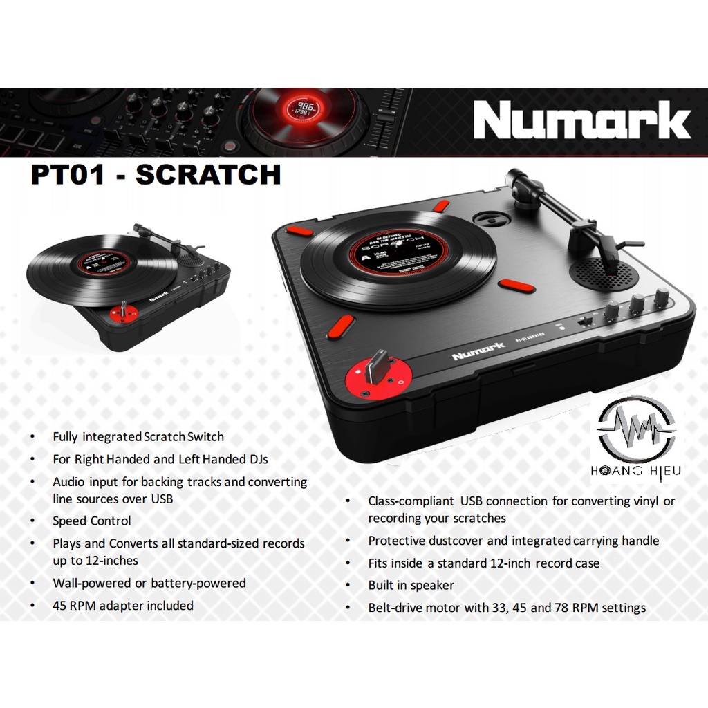 Bàn DJ đọc đĩa than Turntable PT01 Scratch