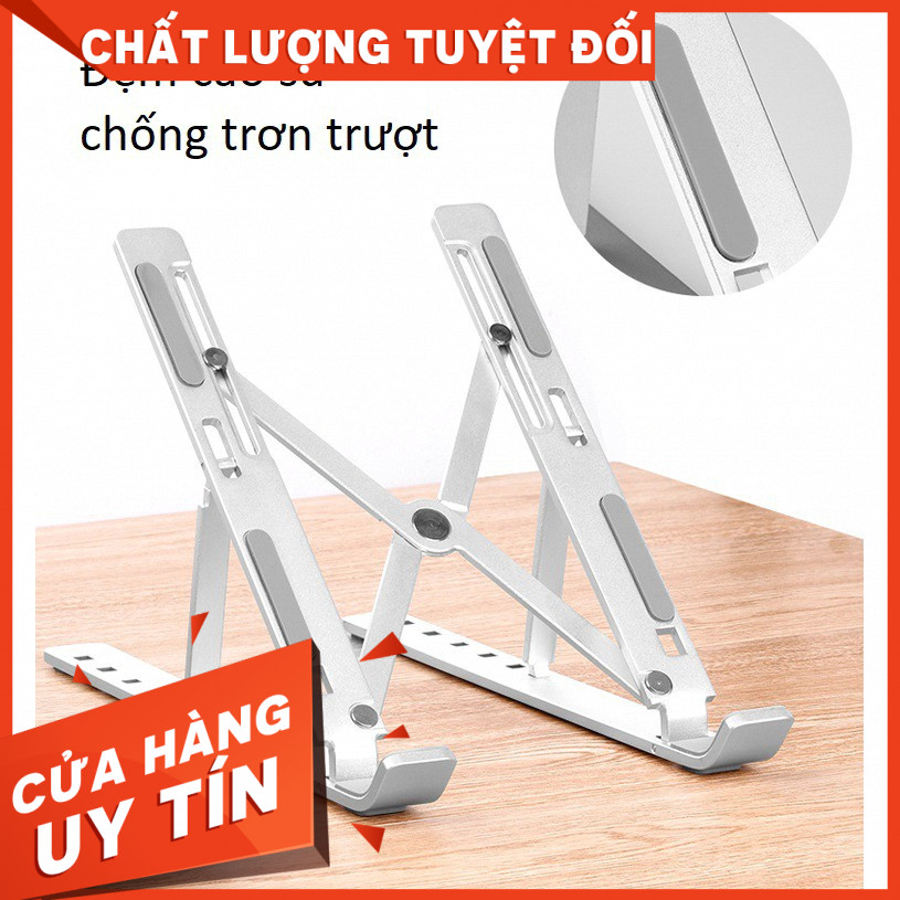 Sẵn hàng-Giá đỡ laptop stand hỗ trợ tản nhiệt có thể gấp gọn chỉnh độ cao để laptop, ipad, macbook, surface-Giá đỡ Nhựa