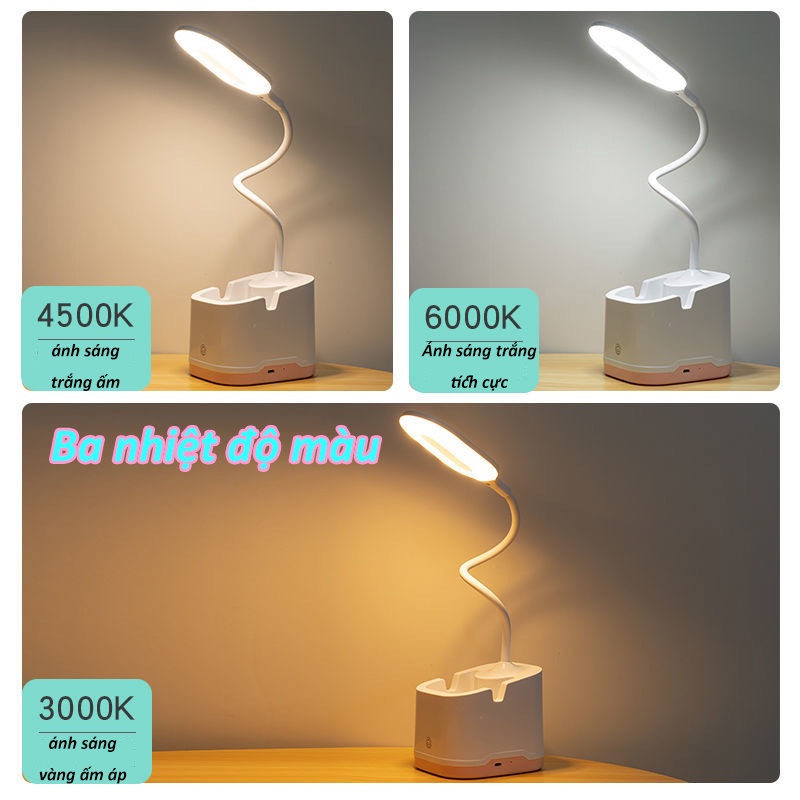 Đèn Học Để Bàn Chống Cận Cao Cấp - Sạc Tích Điện - Đèn Để Bàn Kiêm Hộp Đựng Bút Và Giá Đỡ Điện Thoại-17.kerhy