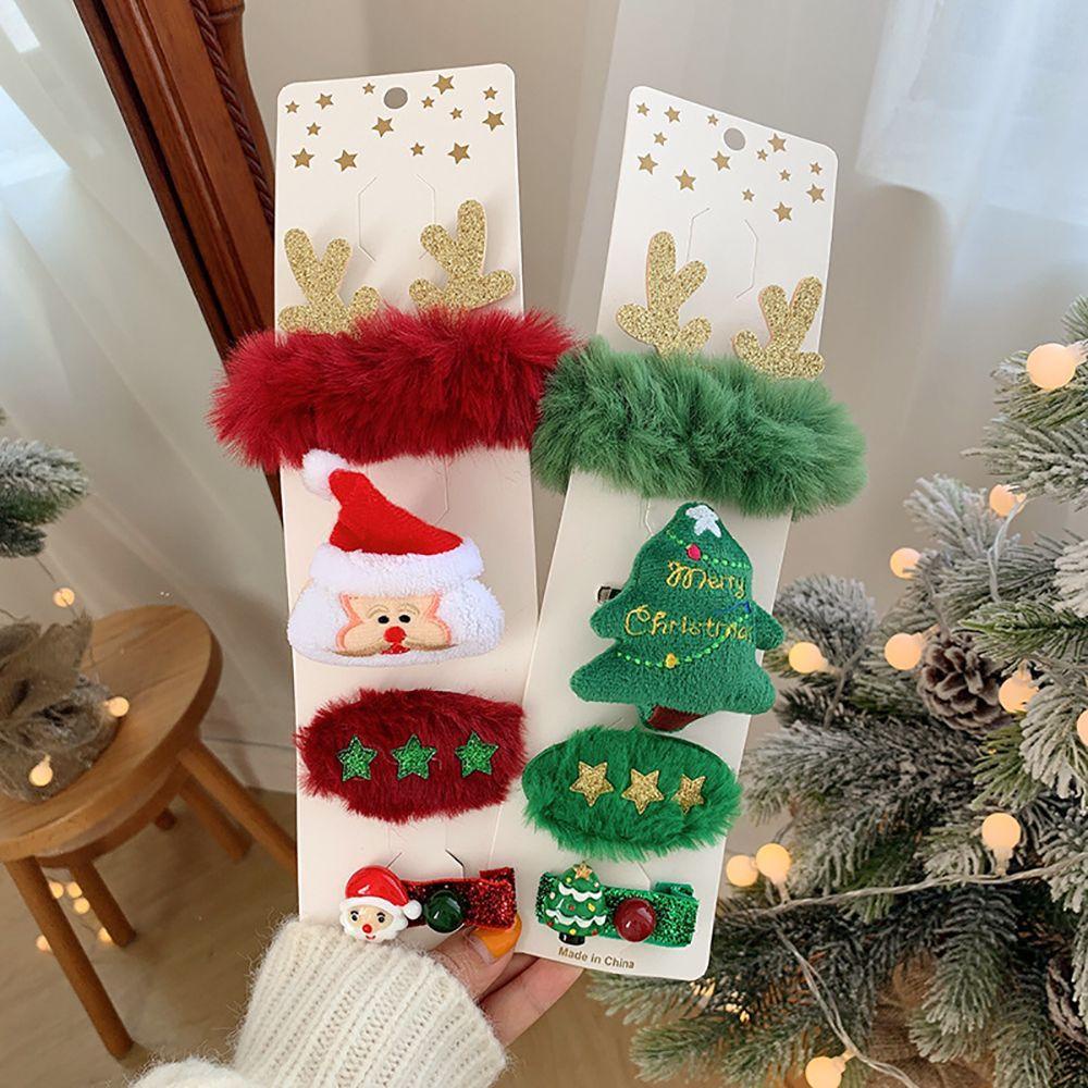 CACTU Set 4 Kẹp Tóc Hình Tuần Lộc Giáng Sinh Thời Trang
