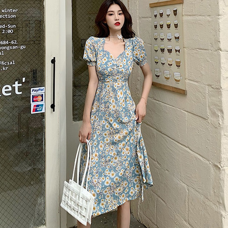Đầm Hoa Tay Ngắn Phong Cách Thời Trang Dành Cho Nữ