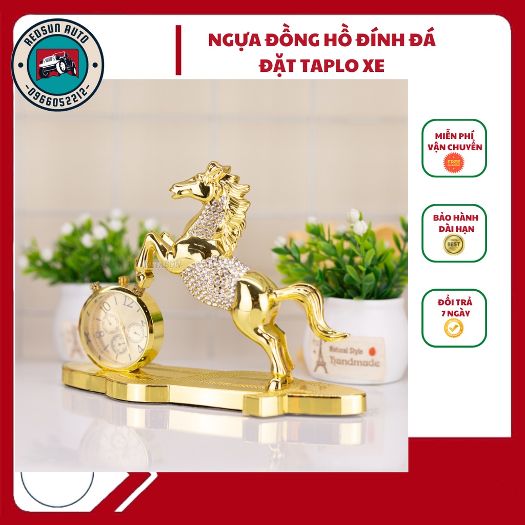 Nước Hoa Xe Hơi - Nước Hoa Trang Trí Ô Tô Tượng Ngựa Đính Đá Phong Thủy - Mã Đáo Thành Công Để Taplo, Bàn Làm Việc
