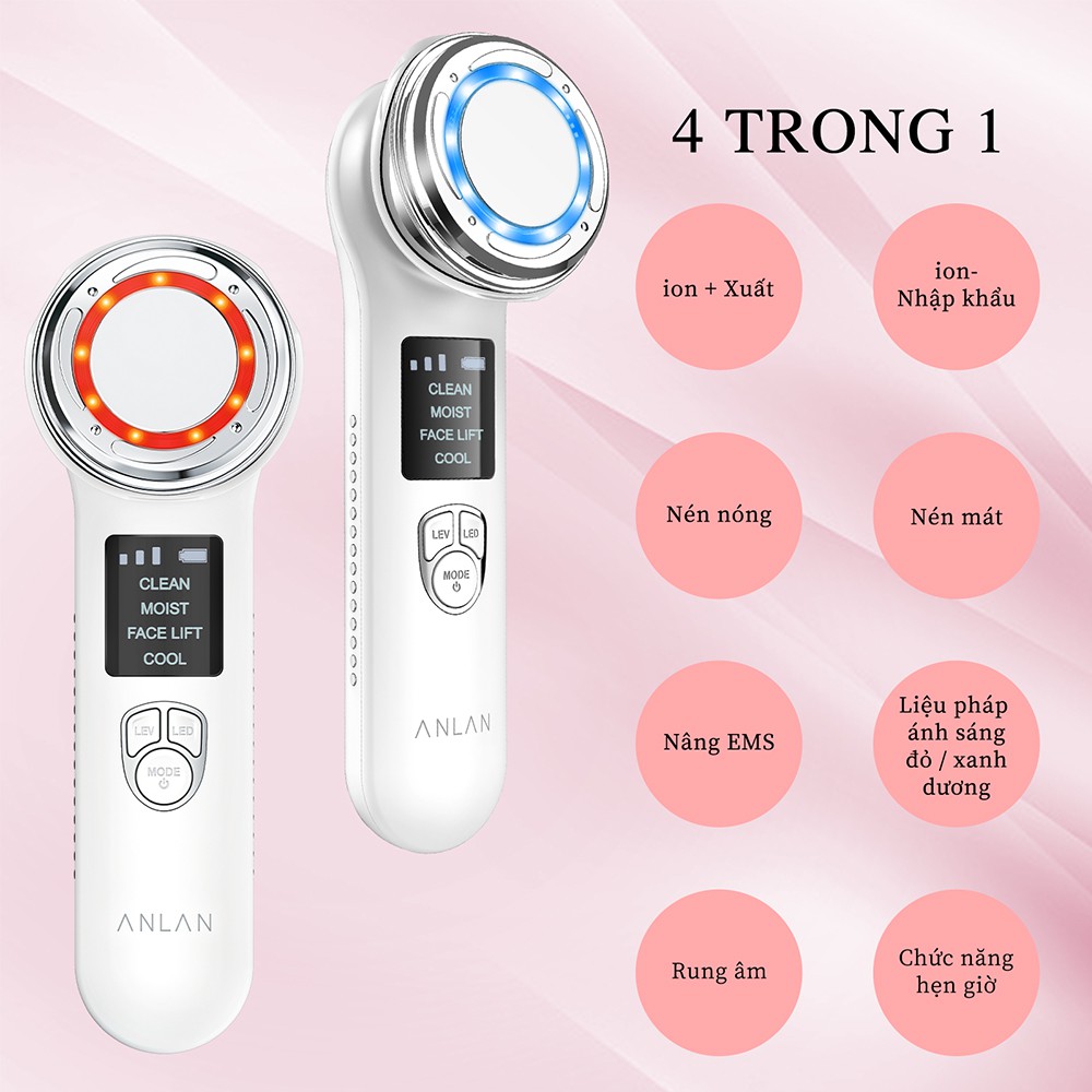Máy mát xa mặt LED ANLAN D828 EMS 4 trong 1 chăm sóc da nâng cơ giảm nếp nhăn hiệu quả