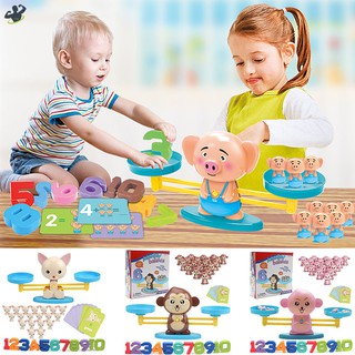 LL Monkey/Pig/Dog Toy Balance Cool Math Table Game Fun Educational Gift for Girls Boys @VN